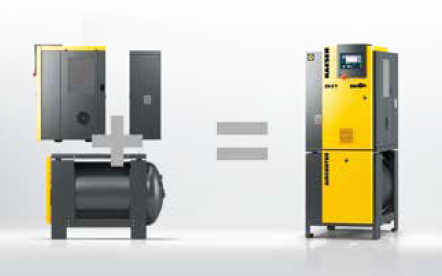 Simply connect the power supply and air distribution network to this compact compressed air package and youâ€™re ready to go.