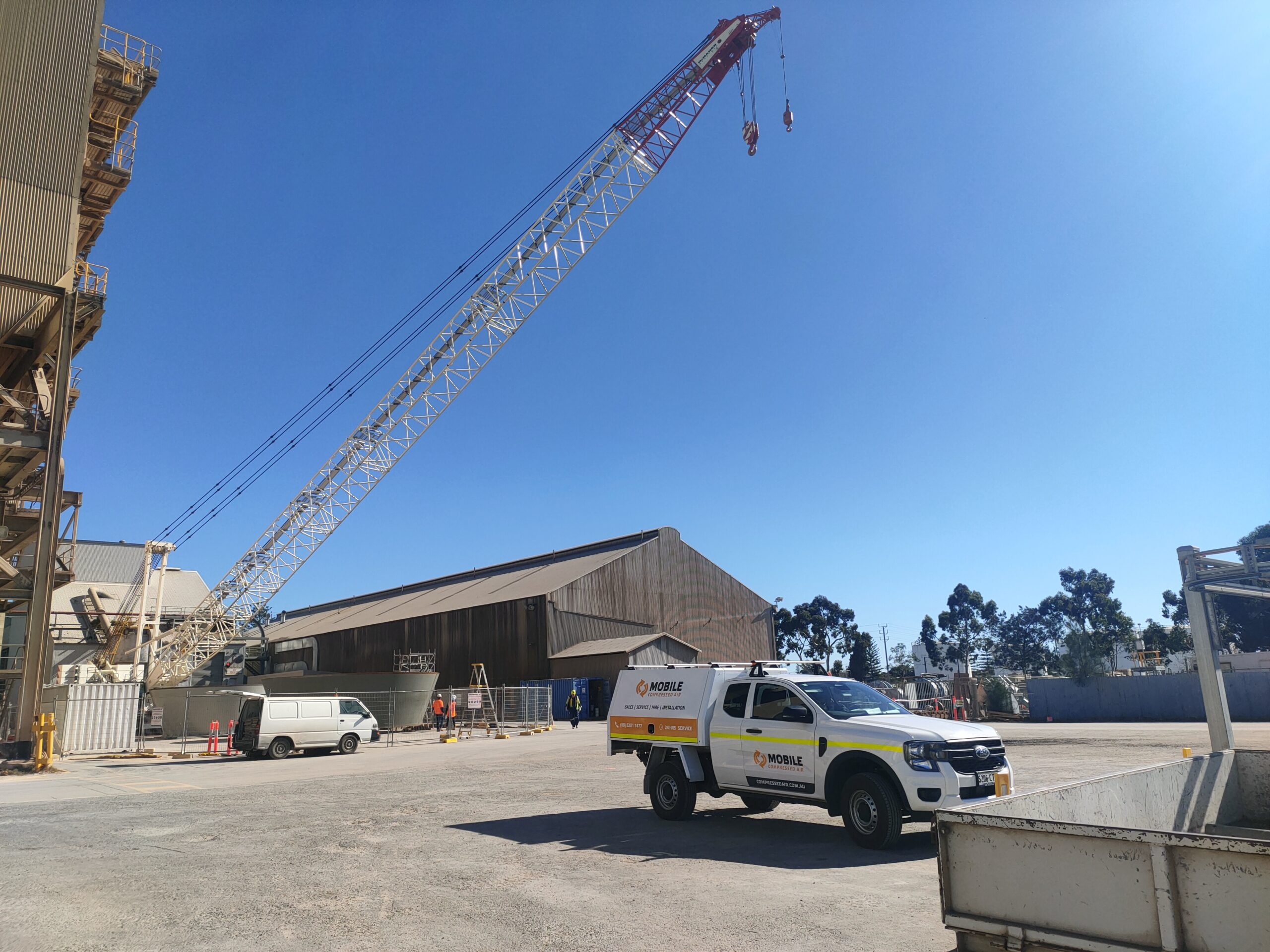 Adelaide Brighton Cement readying for silo before 2x 250kw installation scaled Compressed Air Systems 36 An MCA service vehicle onsite as a cement factory