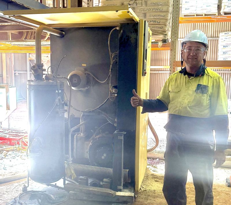 Peter fixing a breakdown Compressed Air Analysis 15 MCA technician fixing a breakdown